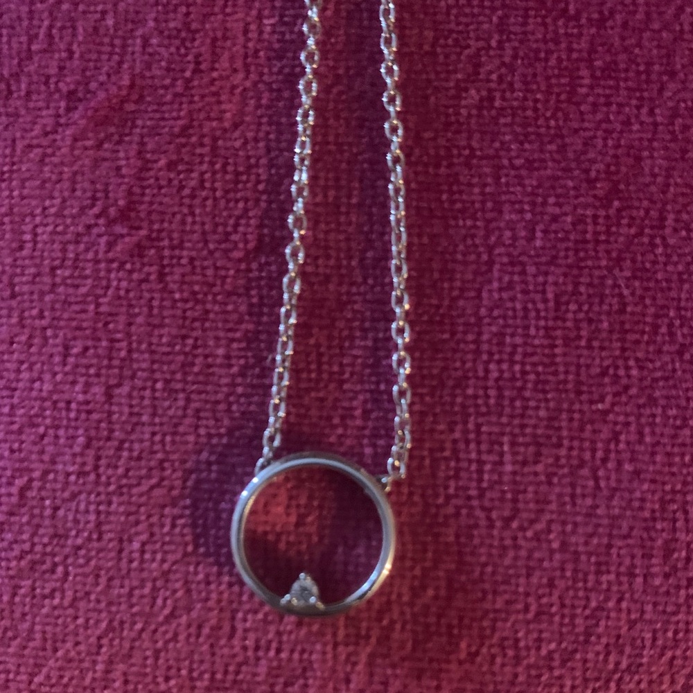 Diamond sterling silver necklace ; Never worn